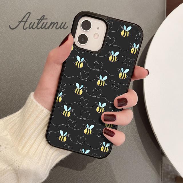 Bumble Bee Honeycomb Honey Phone Case for iPhone 11 12 13 14 Pro Max Mini XR XS SE 2020 6 7 8 Plus Samsung Galaxy S21 S22 Cover