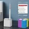 Disposable Antibacterial Toilet Brush Set with Dead Corner Cleaning Heads
