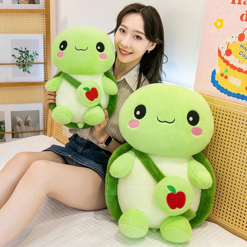 Apple turtle plush toy doll turtle doll throw pillow scratch doll machine exchange gift