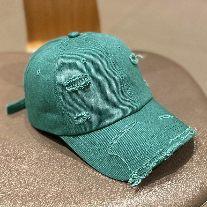 Ins Solid Color Old Ripped Cap Children Spring and Summer Fashion Versatile Street Sunshade Curved Brim Baseball Cap