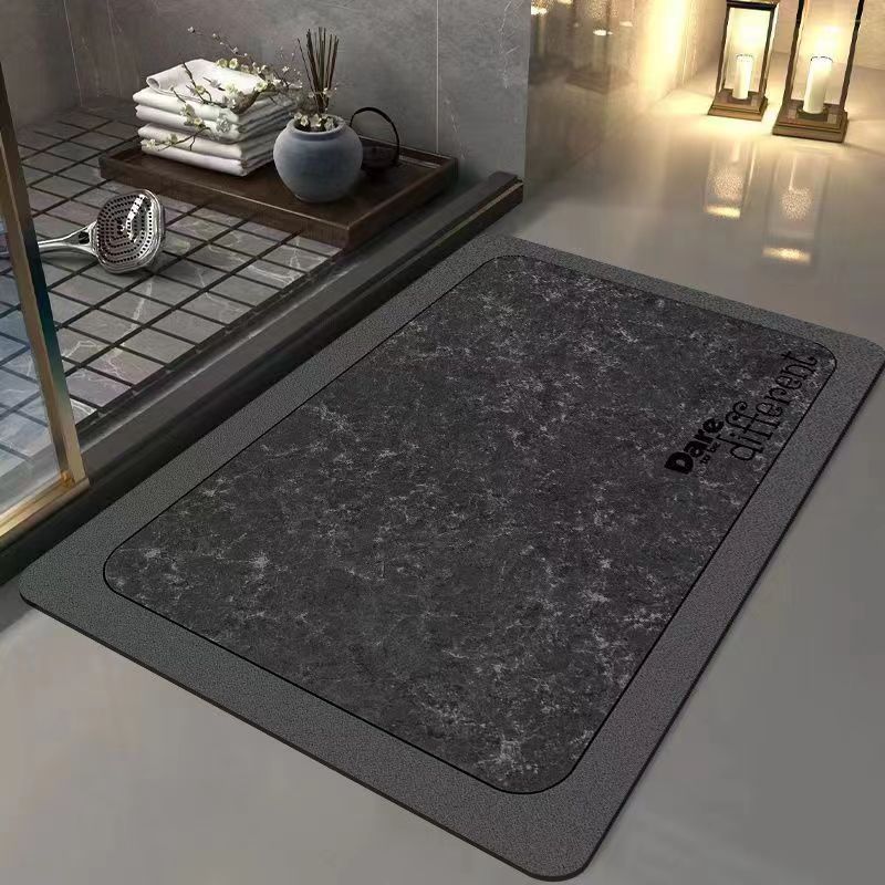 Thickened diatomaceous earth suction, rubber anti slip, light luxury bathroom door anti fouling quick drying door floor mat