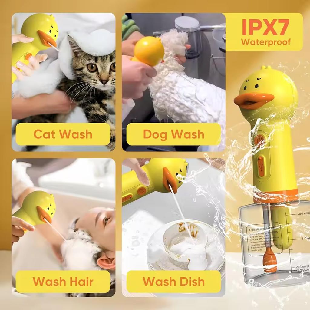 Portable Electric Dog Cleaning Foam Machine Automatic Soap Dispenser For Bathing Rechargeable Shampoo Mix Bottle