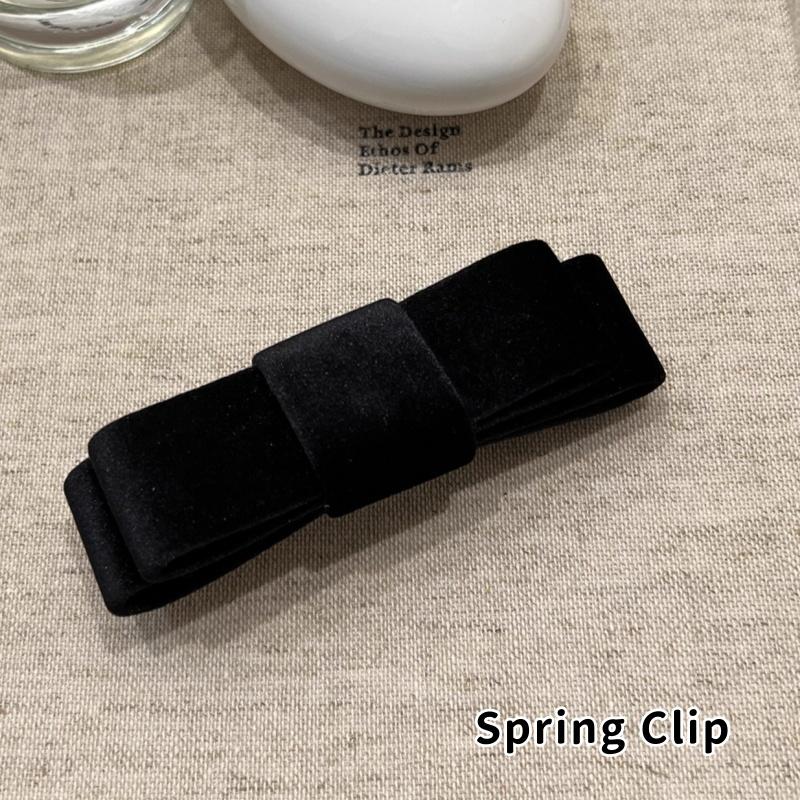 Korean Double-Sided Velvet Bow Banana Clip Women'S Autumn And Winter Temperament Elegant Ponytail Vertical Clip Hair Accessories