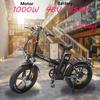 2026 Electric Bike Hydraulic Brake 48V 35AH Long Battery Life EMOKO C94 1000W Motor Adult E-bike 20*4.0 Inch Fat Tire Electric Bicycle