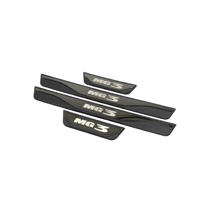 For MG 3 MG3 EV  2024 Door Sill Kick Scuff Plate Guard Pedal Cover Trim Protective Sticker Car Styling Accessories