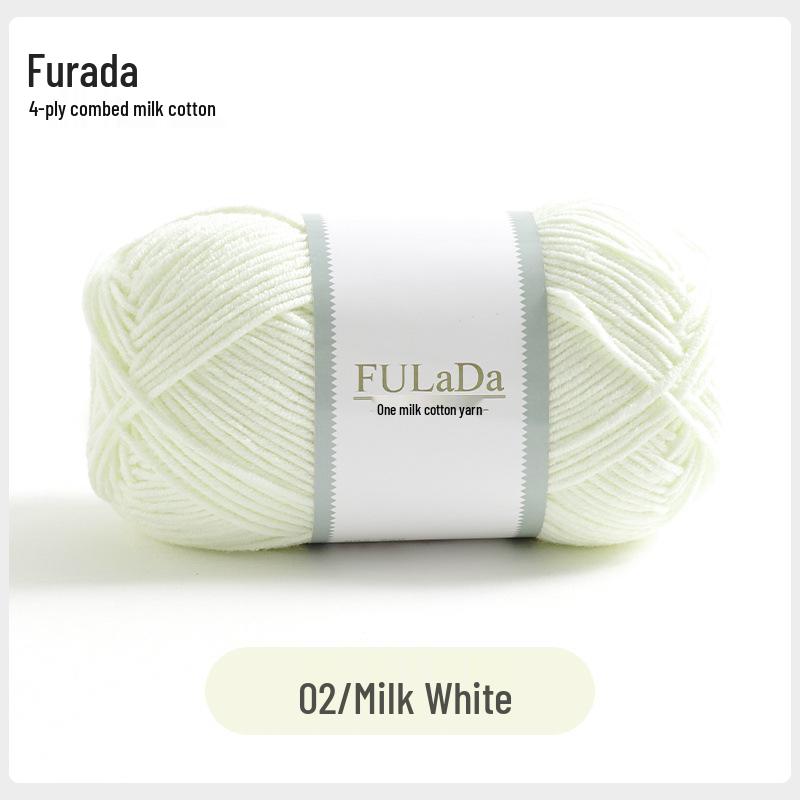 Baby 4-fädig gekämmte Milchbaumwollgarnknäuel zum Handstricken & Häkeln - DIY Puppe, Pullover, Schal Materialpaket