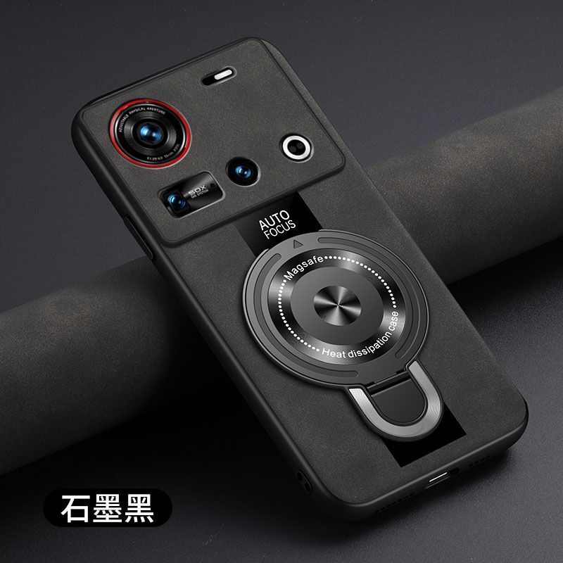 

For nubia Z70 Ultra z50 z60 ultra z60s pro Case Magnetic Holder magsafe Shockproof Shell Sheep Skin Silicone Cover Cases Funda z50s pro чёрный