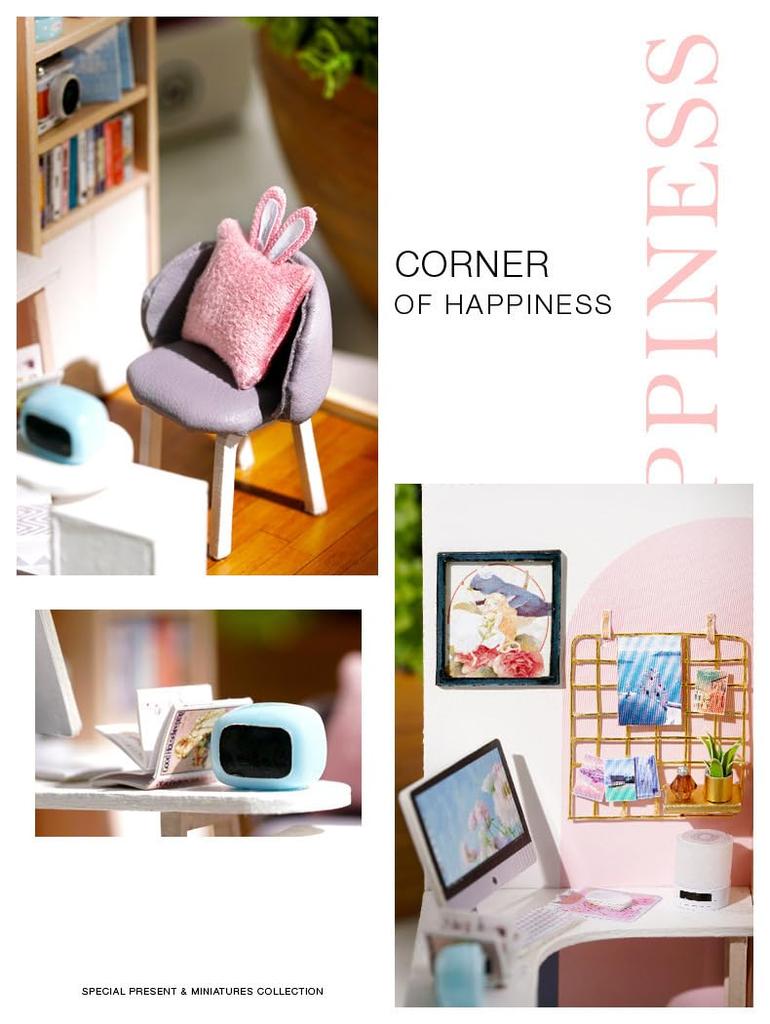 Dollhouse Construction Handmade Craft Cute Kit, Kit, Set, Crafts, Miniature, (Computer Desk) [Product]