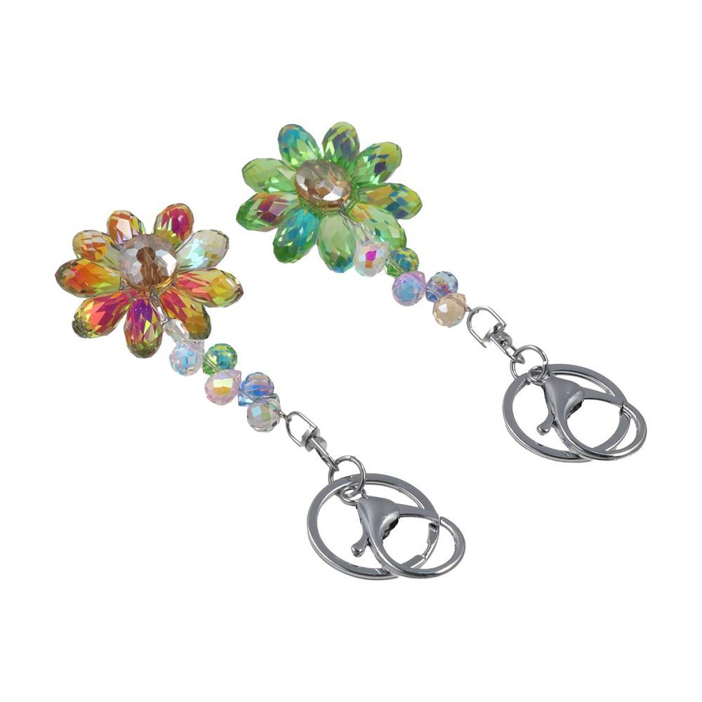 Ornament Rhinestone Flower Keychain Sunflower Car Keyring Trendy Crystal Pendant Decorate