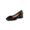 Moda NUOVO Autunno/Primavera Scarpe Décolleté da Donna Scarpe in Vera Pelle per Donna Punta Quadrata Tacco Grosso Scarpe Casual Basse Slip-On Scarpe Quotidiane