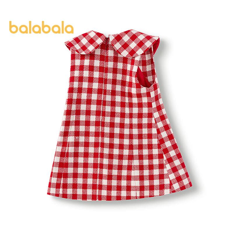 Клетчатое платье-трапеция для девочек Balabala с бантом 120