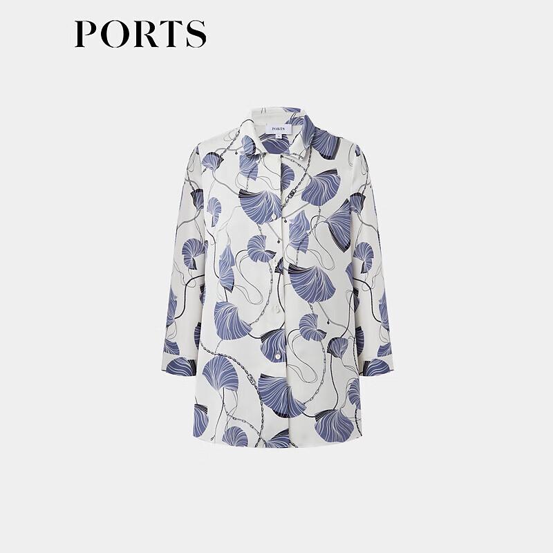 PORTS Women's Elegant Printed Silk Blend Shirt