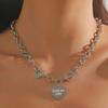 Internet Celebrity Personalized Short Love Necklace, Hip Hop Peach Heart Letter Collarbone Chain, Ins Niche Versatile Necklace for Women