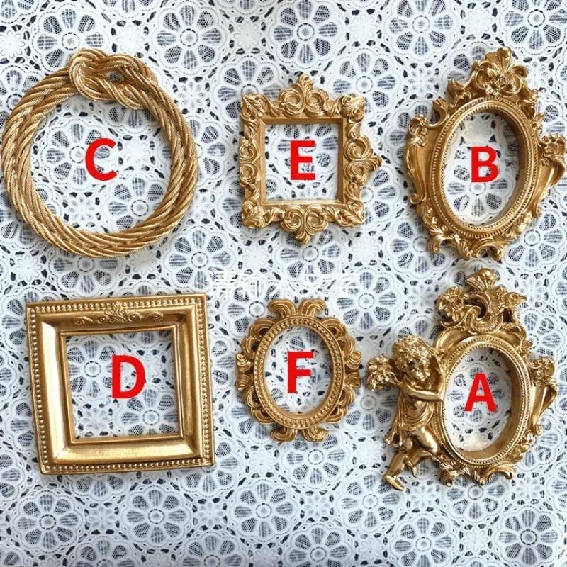 Cadouri creative de modă europeană, stil victorian, rășină retro, mini înger oval, ramă foto mică, accesorii, cadru de poziționare
