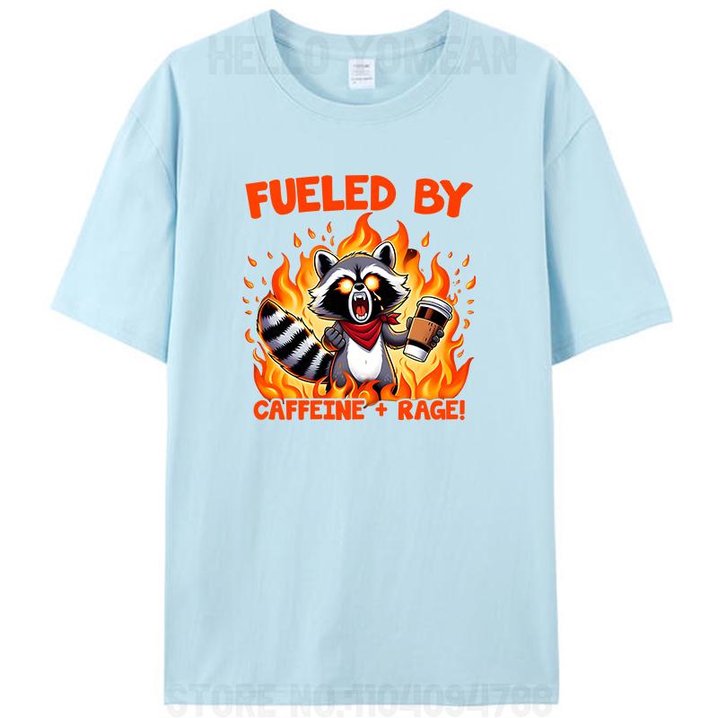 

Наполненный Кофеиновой Яростью Забавный Енот Винтажная Женская Мужская Хлопковая Футболка Футболки Топы Мода Новинка Подарки 4XL
