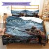 Name Custom Kratos God of War Pattern Bedding Set Quilt Cover Pillowcase Home Decor Gift (1 * Duvet Cover + 2 * Pillowcase, Without Core)