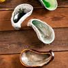BRMolecular Gastronomy Tableware Appetizer Plate Sashimi Sushi Plate Creative Oyster Shaped Ceramic Dessert Plate Dip Sauce PlatesEY