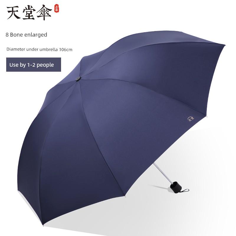 Paradise Umbrella Checkered Umbrella Extra Large Umbrella for Men and Women 3-Fold Umbrella Extra Large 8 Bone Double Business Dual-Use Umbrella