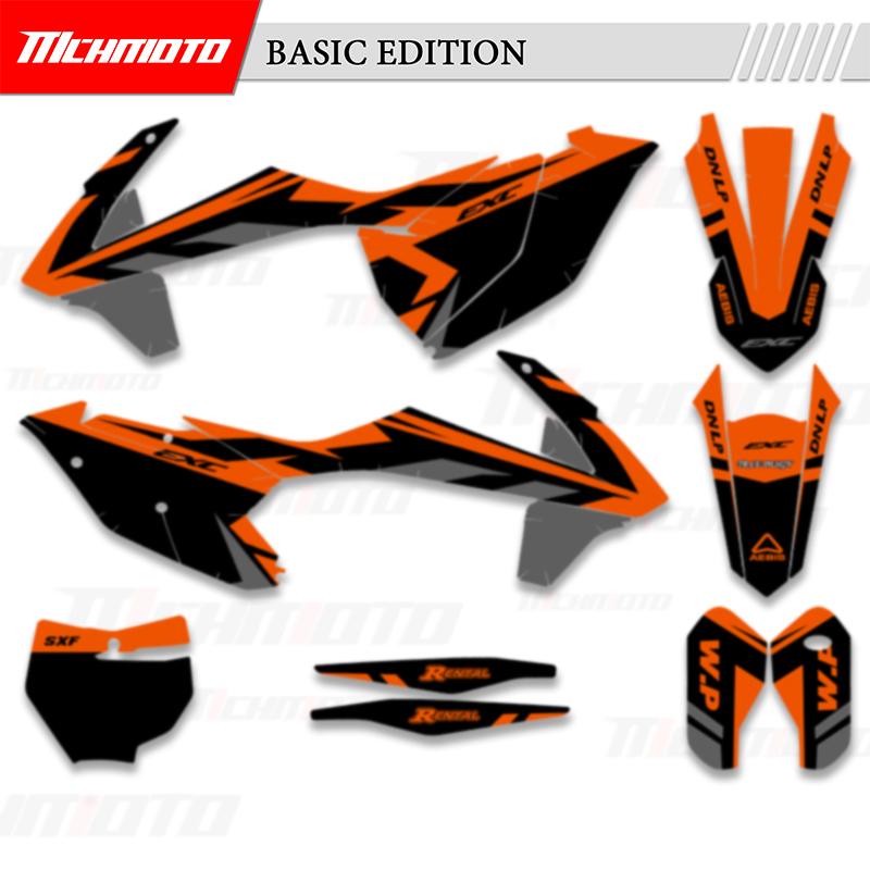MCHMFG Graphics Backgrounds Decal Stickers Kit For KTM 125 250 300 350 450 SX SXF 2016 2017 2018 EXC EXC-F XCW 2017 2018