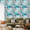 Graffiti Wallpaper In Shades of Blue for Living Room and Bedroom 50x1000