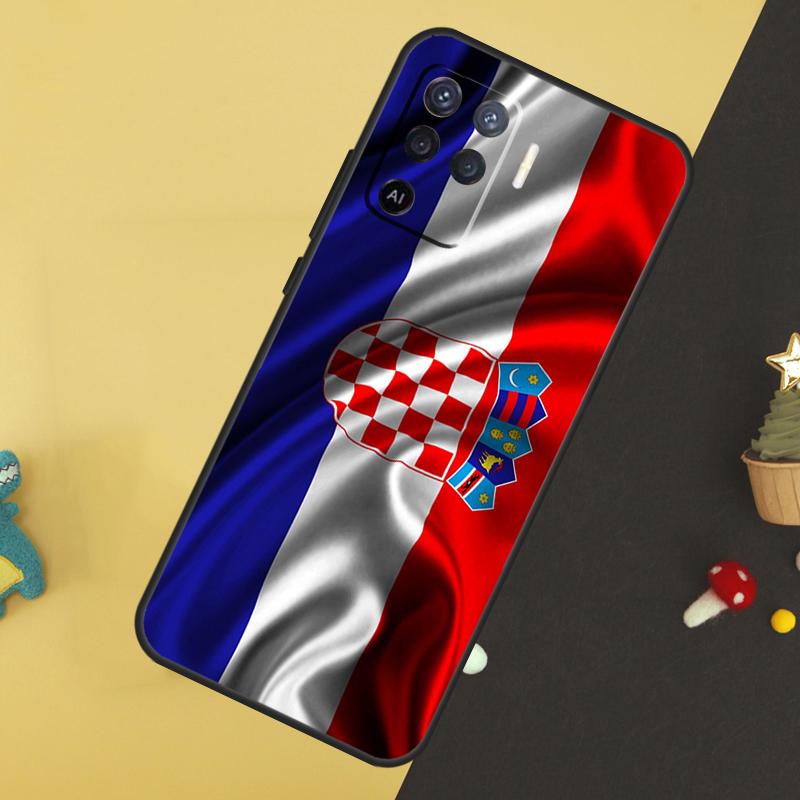 Croatia Flag Case For OPPO A16 A76 A96 A98 A78 A58 A5 A9 A15 A17 A77 A52 A72 A53S A57S A94 A74 A54 Cover