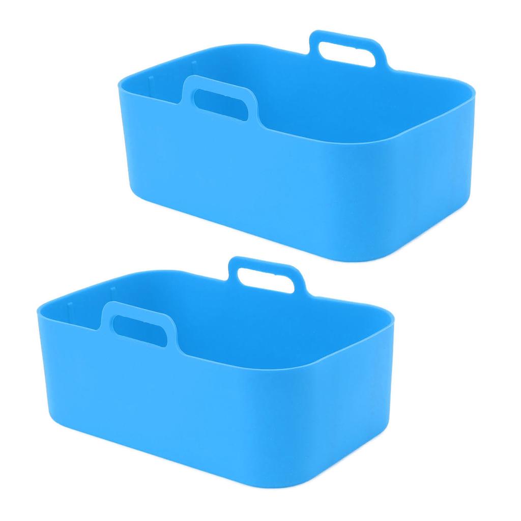 2pcs Fryer Silicone Basket Nonstick High Temperature Resistanc Fryer Liner with Brush for Ninja