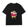 2026 Summer Comic Form Crayon Shinchan Image 100 Cotton Printed Oversize Casual Tshirt Adult Children Parentchild Top y2k