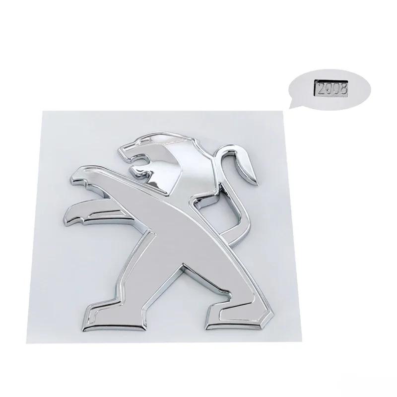 OQUP8 ABS 3D Löwenemblem Fronthaube Heckklappe Abzeichen für Peugeot 2008 3008 2021 2022 2023 Autoaufkleber Decals Styling Zubehör