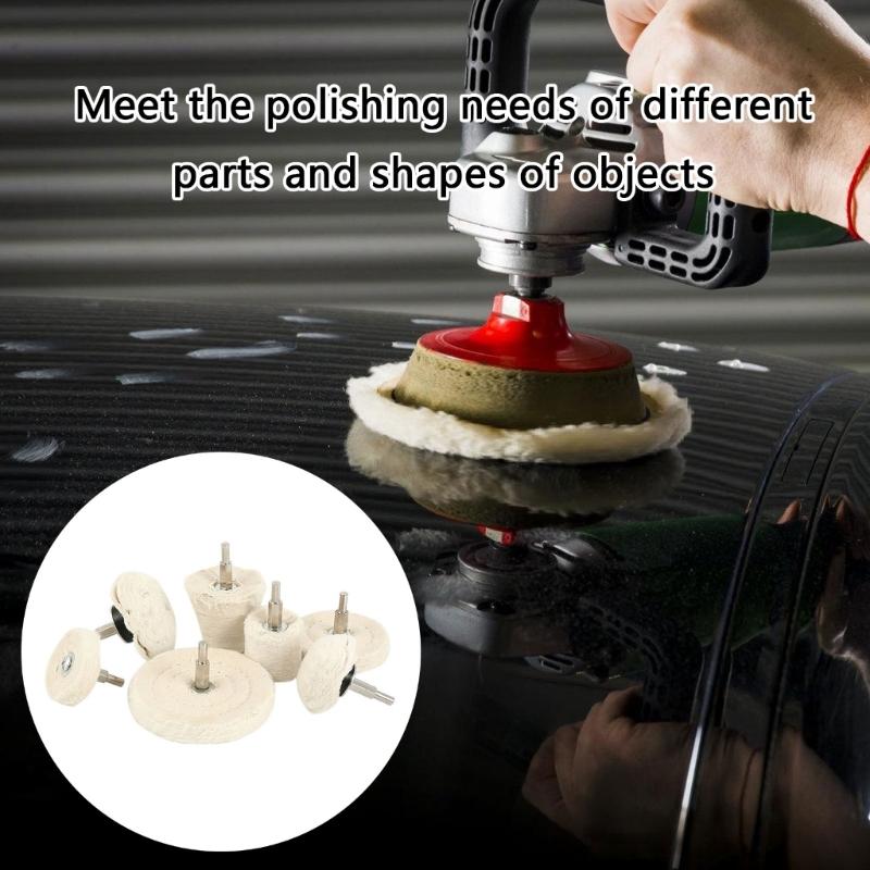 Heavy Dutys 6pcs Polishing Pad Buffing Wheel Heat Resistant Cotton Pad For Power Tool And Handheld Devices Attachment