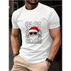 Mens TShirt Black Papa Claus Santa Face with Sunglasses Printed Pattern  Text High Quality Cotton