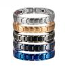 Magnetic Bracelets Male Benefits Energy Gold-color Chain Steel High Magnet Therapy Arthritis 12mm Wide Luxury Jewelry Waterproof
