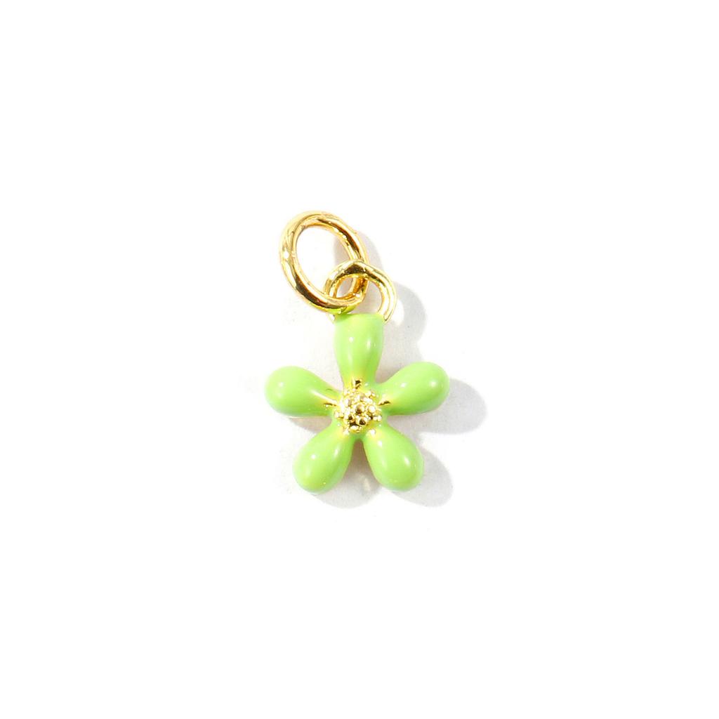 2pcs Mini Flower Charms Multicolor Enamel Brass 18K Gold Plated Pendants For DIY Necklace Earrings Jewelry Findings 14x9mm