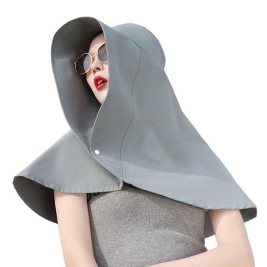 Sun Protection Hat with Large Brim Solid Color Friendly to Skin Quick-Drying Moisture-Wicking Fabric Breathable Cooling Hoodie Hat