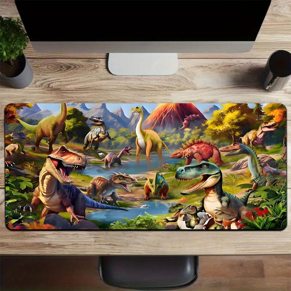 PC Dinosaurier Großes Mauspadd Computerunterlage Schreibtischunterlage Tastaturmatte Büro Gaming Tischmatte