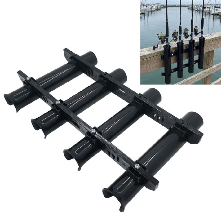 4 Slot Fishing Rod Mounting Brackets Adjustable Fishing Poles Rack With Storage Space For Truck Canoes Dock Or Pontoons