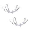 Beixi S925 Sterling Silver Rhinestone Butterfly Earrings - Women's Korean Forest Style
