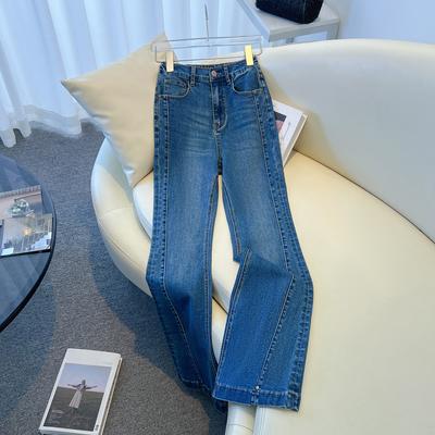 DIMANAF 2025 Women Plus Size Spring Jeans Long Pants Elastic Basic Pants Denim Female Blue Trousers Pants 5XL