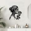 Woman Rose Metal Wall Art Black Farmhouse Room Decor Elegant Home Gift Living Bedroom Dining Bathroom Office