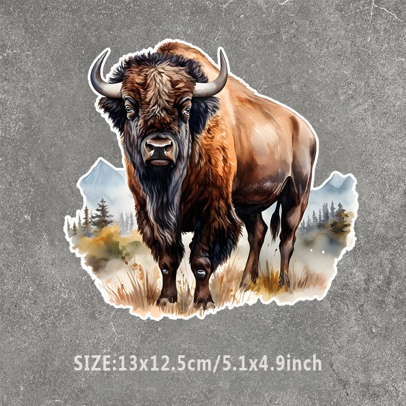

Бізон акварельний наклейка наклейки на бампер автомобіля на вікно для автомобіля вантажівка фургон модні наклейки наклейки з вінілового матеріалу