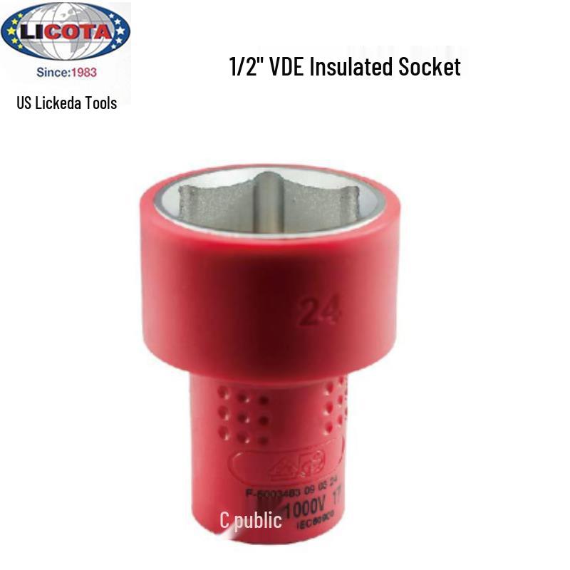 LICOTA VDE Insulated Metric Socket Fly 1/2 VDB-SN4008 VDB-SN4012