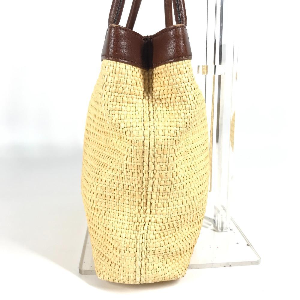 Chanel CC CC Mark Logo Bag Shoulder Bag Tote Bag Raffia / Leather Beige/Brown