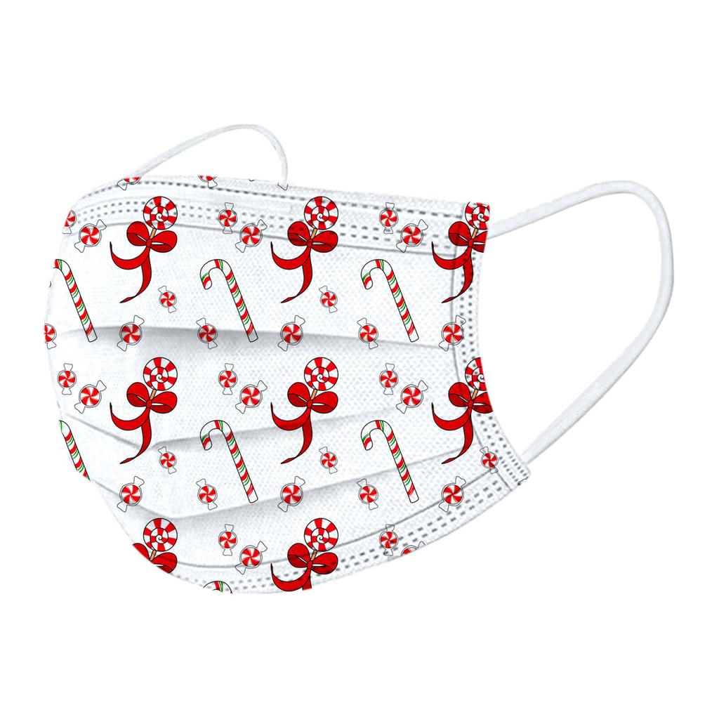 20PC Children'S Christmas Printed Mask Disposable Protective Face Mask