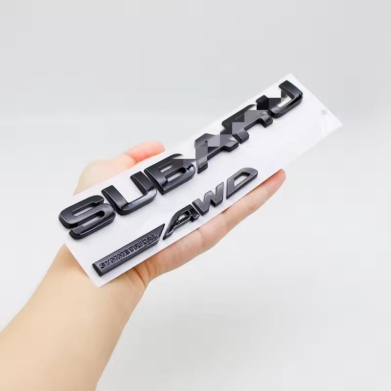 ABS Car Stickers Letter Emblem for B-R-Z SYMMETRICAL AWD WRX F-orester XV O-utback Impreza STI L-egacy Trunk Badge Decoration