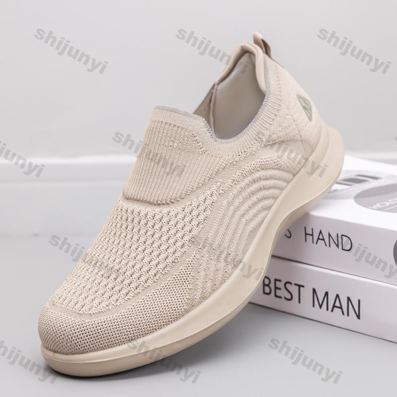 Men's Sneakers Spring New Fashion Slip on Mesh Breathable Casual Shoes Soft Sole Non Slip Lightweight Comfortable Sports Shoes