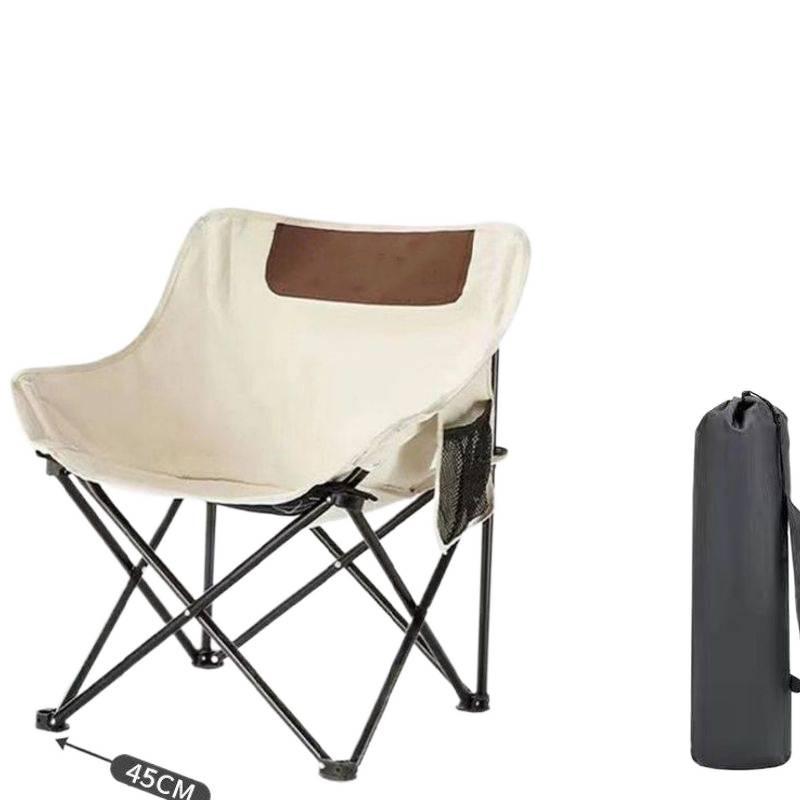 Moon Chair: Thickened Folding Outdoor Recliner for Camping, Fishing, Picnics, Art, and Relaxation