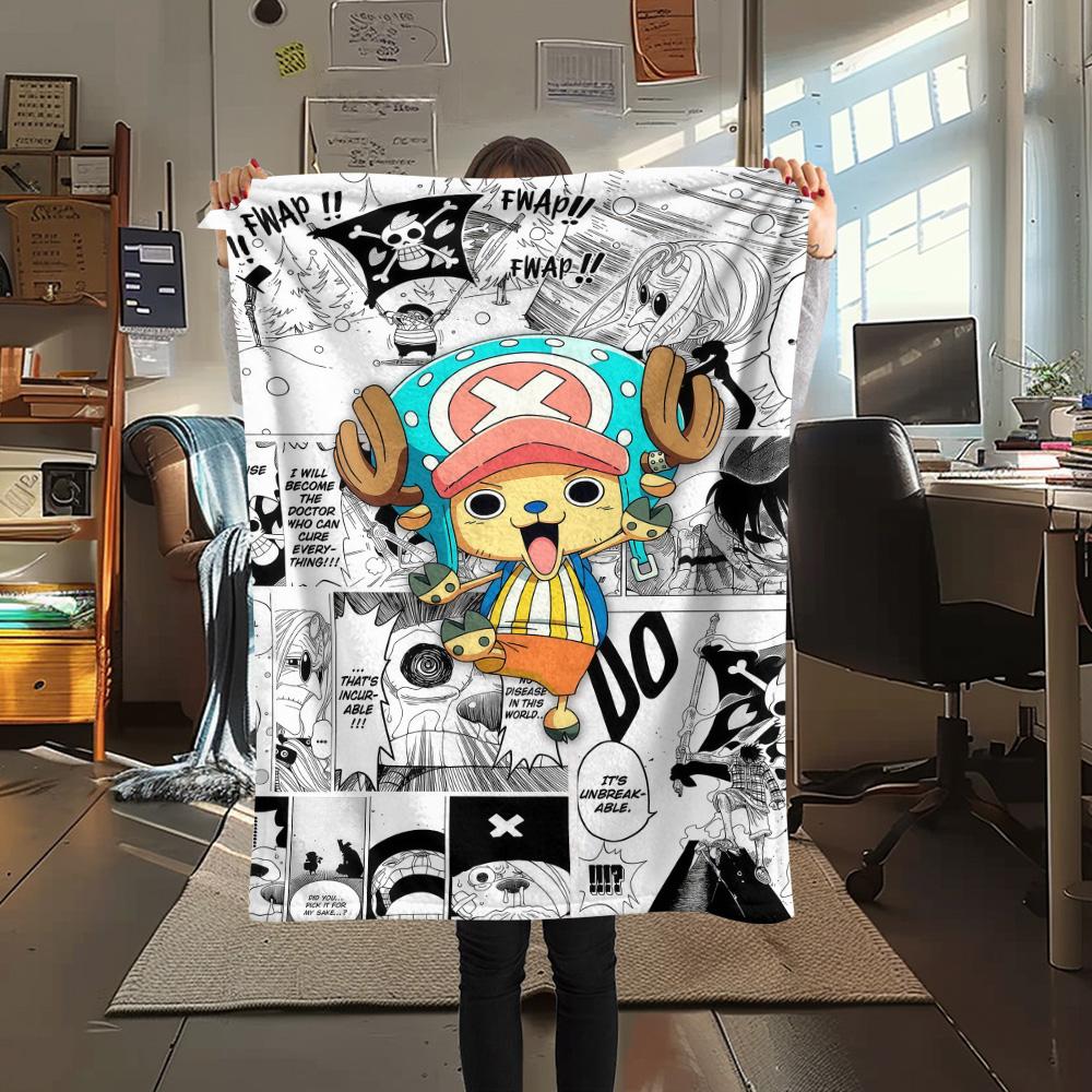1PC Tony Tony Chopper Patterned Flannel Blanket Suitable For All Seasons For Home Decor Warmth And Comfort Gifts Holiday Present