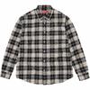Frayed Textured Plaid Shirt Black