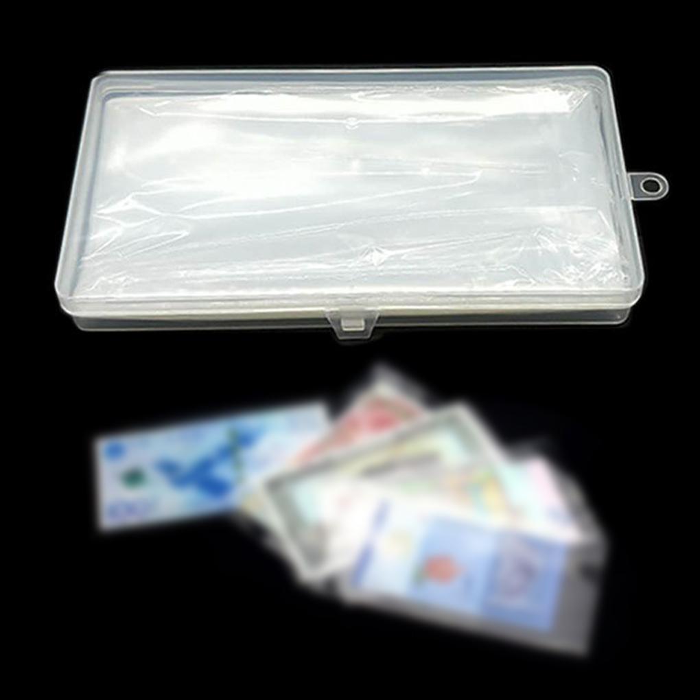 100 Pieces Portable PP Reusable Paper Money Pocket Replacement Oilproof Transparent Cash Album with Storage Case Holders