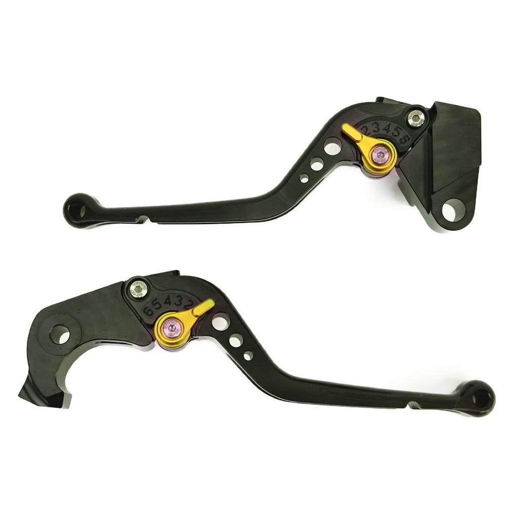 K27 Black (Gold) Frosted Matte Kawasaki Brake Clutch Lever 6 Level Adjustment Long Fit Z900RS Ninja 1000 Z1000 ZX-6R Etc