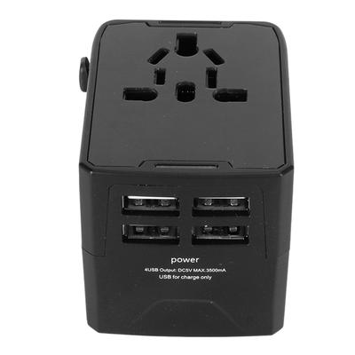 Univerzální cestovní adaptér 4 USB 1 AC porty Přenosná mezinárodní nástěnná nabíječka
